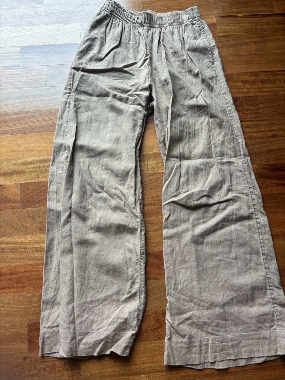 A+F Relaxed Linen-Blend Pants - Light Taupe XS